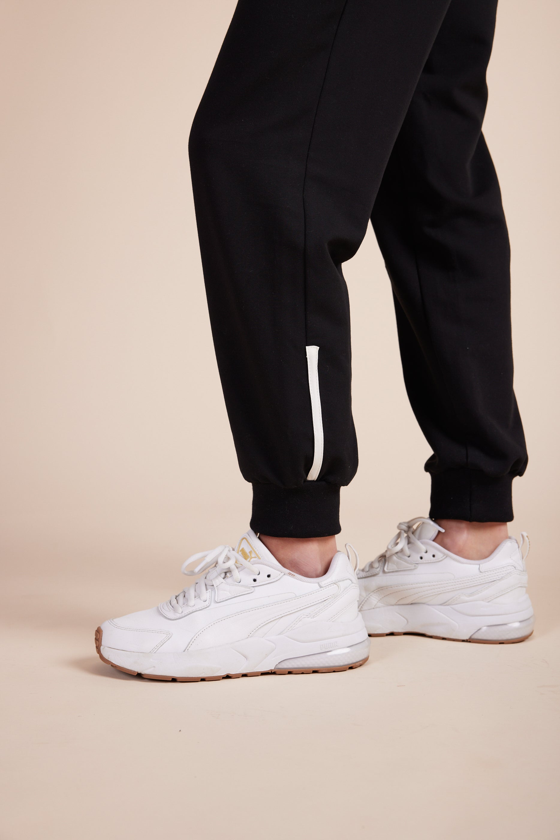 Mache Joggers in Black by DUES – luxury scrub joggers sewn in the USA, combining modern streetwear style with medical-grade functionality and comfort.