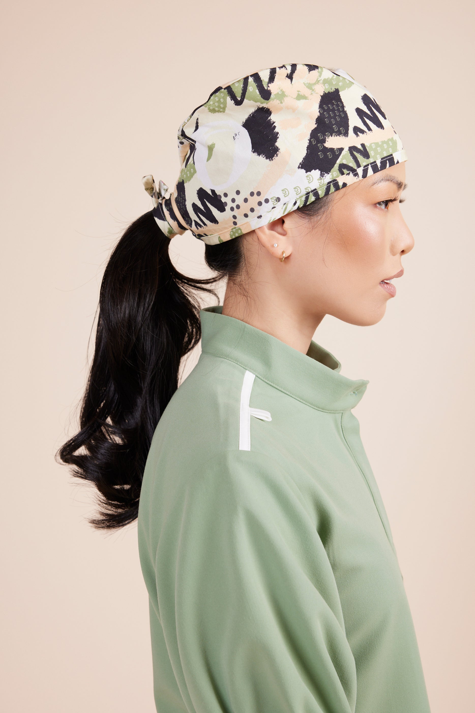 Tulle Headwrap by DUES – luxury protective headwrap sewn in the USA, featuring delicate sheer tulle that safeguards hair while adding an elegant, textured finish to any look.